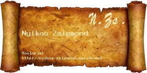 Nyikos Zsigmond névjegykártya